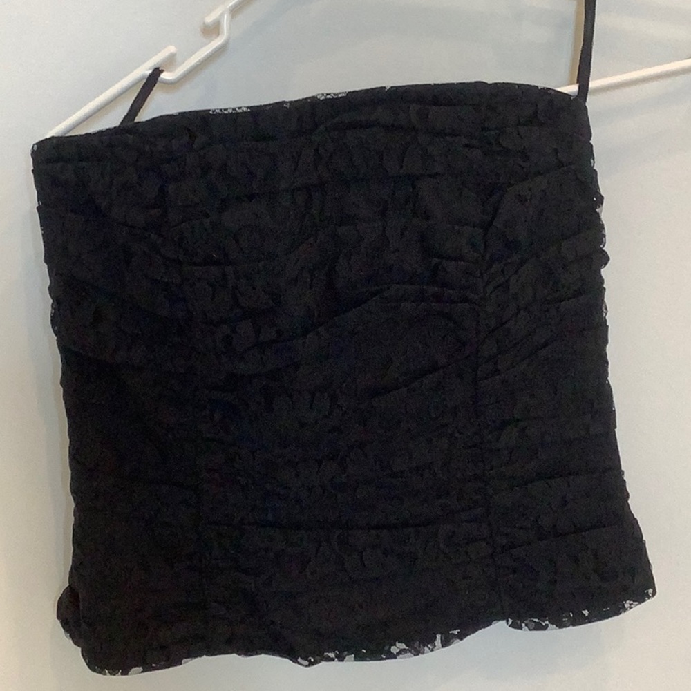Vintage Vera Mont Ruched Black Lace Bustier